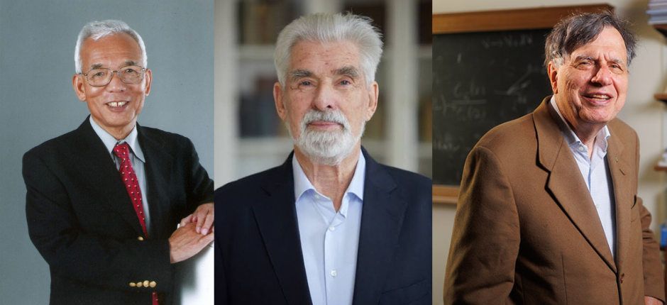 Syukuro Manabe, Klaus Hasselmann e Giorgio Parisi, laureados com o Prêmio Nobel de Física de 2021 por suas contribuições fundamentais à compreensão de sistemas físicos complexos, incluindo a modelagem do clima terrestre.